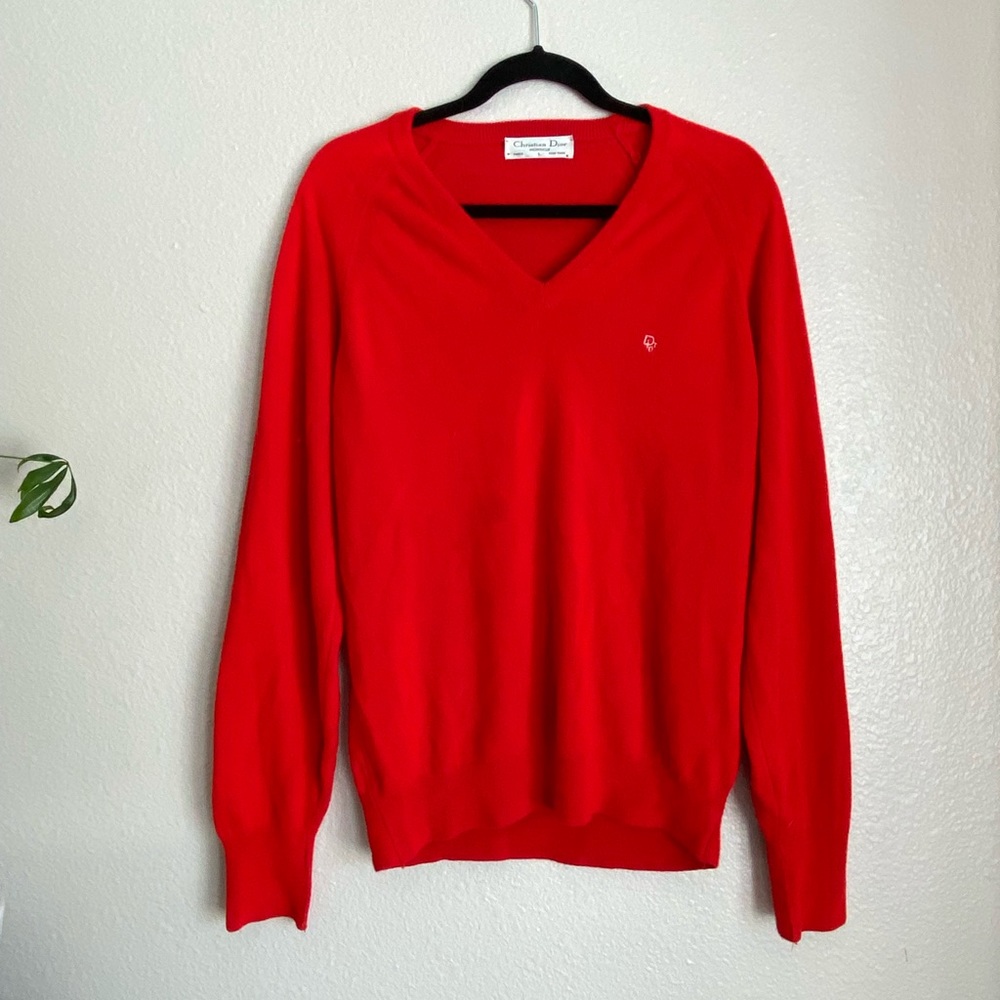 Vintage Christian Dior Cashmere V-Neck Sweater